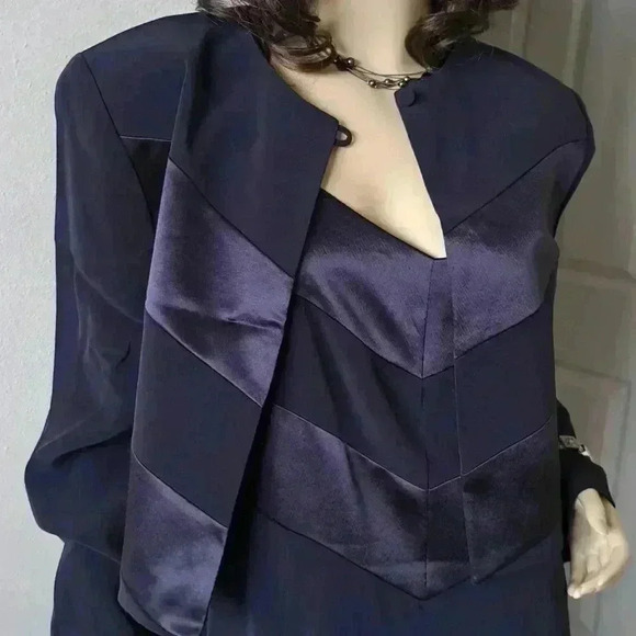 Dress EVENING MAXI JONES NEW YORK NAVY BLUE - Picture 3 of 7